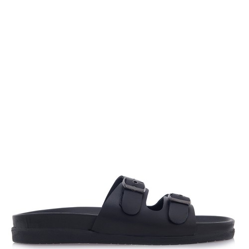 Ανδρικές Παντόφλες Μαύρο Δέρμα DE3498 Renato Garini Ανδρικές Παντόφλες Μαύρο Δέρμα DE3498 Renato Garini