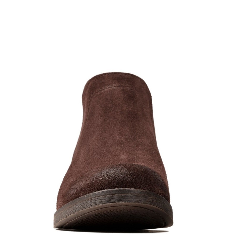 CLARKS</br>Γυναικεία Μποτάκια Καφέ Suede DEMI BEAT Clarks