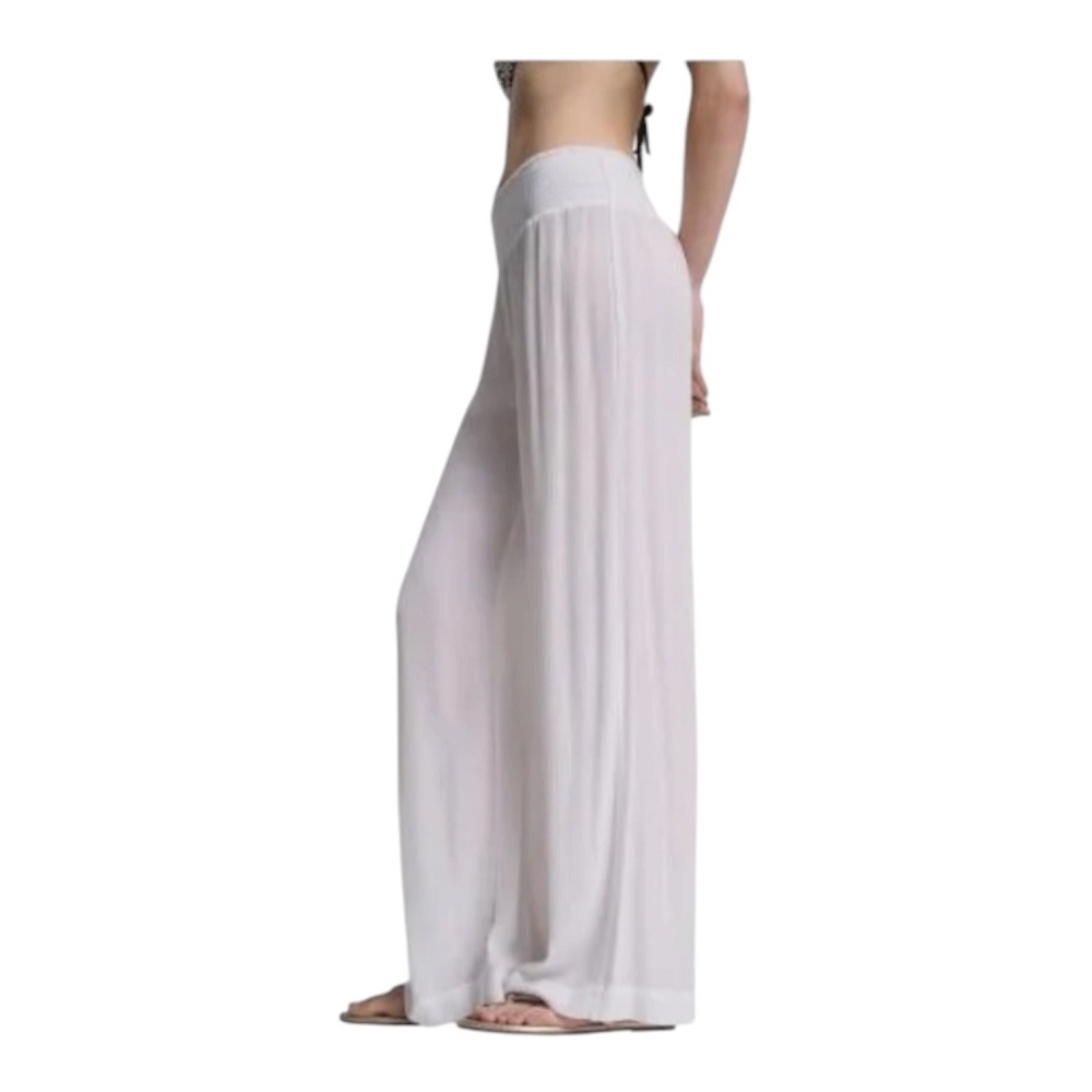 DKNY</br>DKNY DIE6C949-SW9 Γυναικείο Παντελόνι Wide Leg Λευκό DKNY</br>DKNY DIE6C949-SW9 Γυναικείο Παντελόνι Wide Leg Λευκό