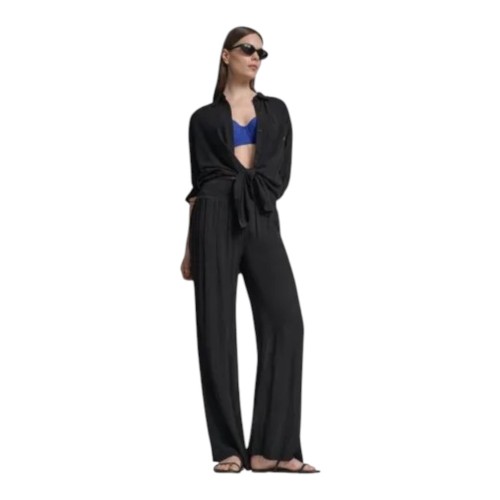 DKNY DIE6C949-BLK Γυναικείο Παντελόνι Wide Leg Μαύρο DKNY DIE6C949-BLK Γυναικείο Παντελόνι Wide Leg Μαύρο