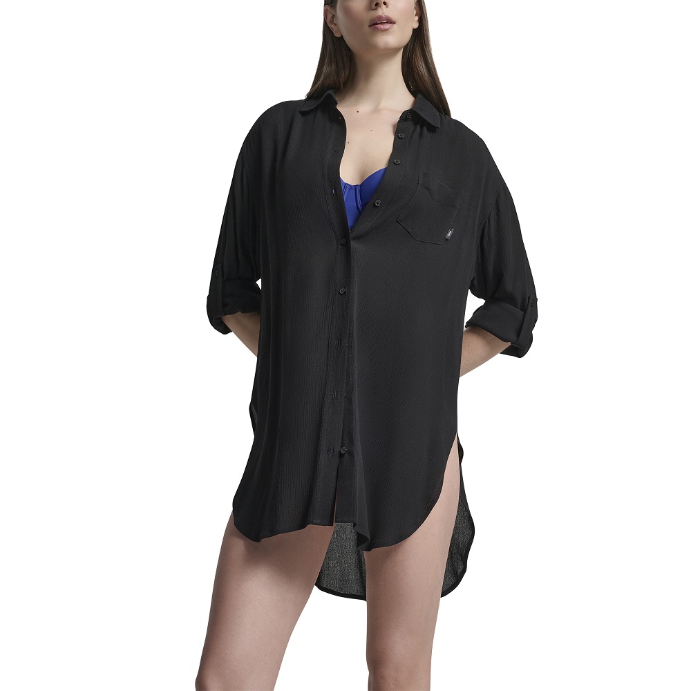 DKNY</br>DKNY DIE6C955-BLK Γυναικείο Πουκάμισο Παραλίας Μαύρο DKNY</br>DKNY DIE6C955-BLK Γυναικείο Πουκάμισο Παραλίας Μαύρο