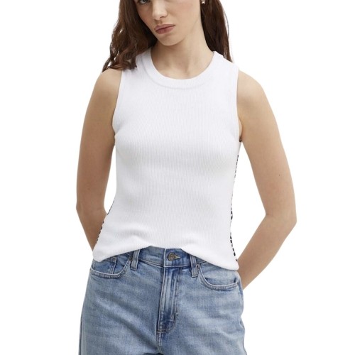 DKNY DJ4R0115-IVK Γυναικεία Μπλούζα Αμάνικη Λευκό/Μαύρο