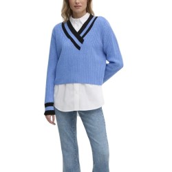 Γυναικείο Πουλόβερ Γαλάζιο/Μαύρο DJ4R0430-XQL DKNY