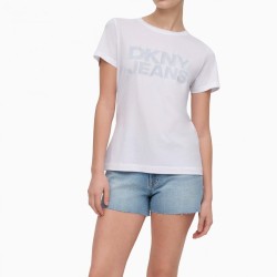 Γυναικείο T-shirt Λευκό/Σιέλ DJ4T1265-KZO DKNY