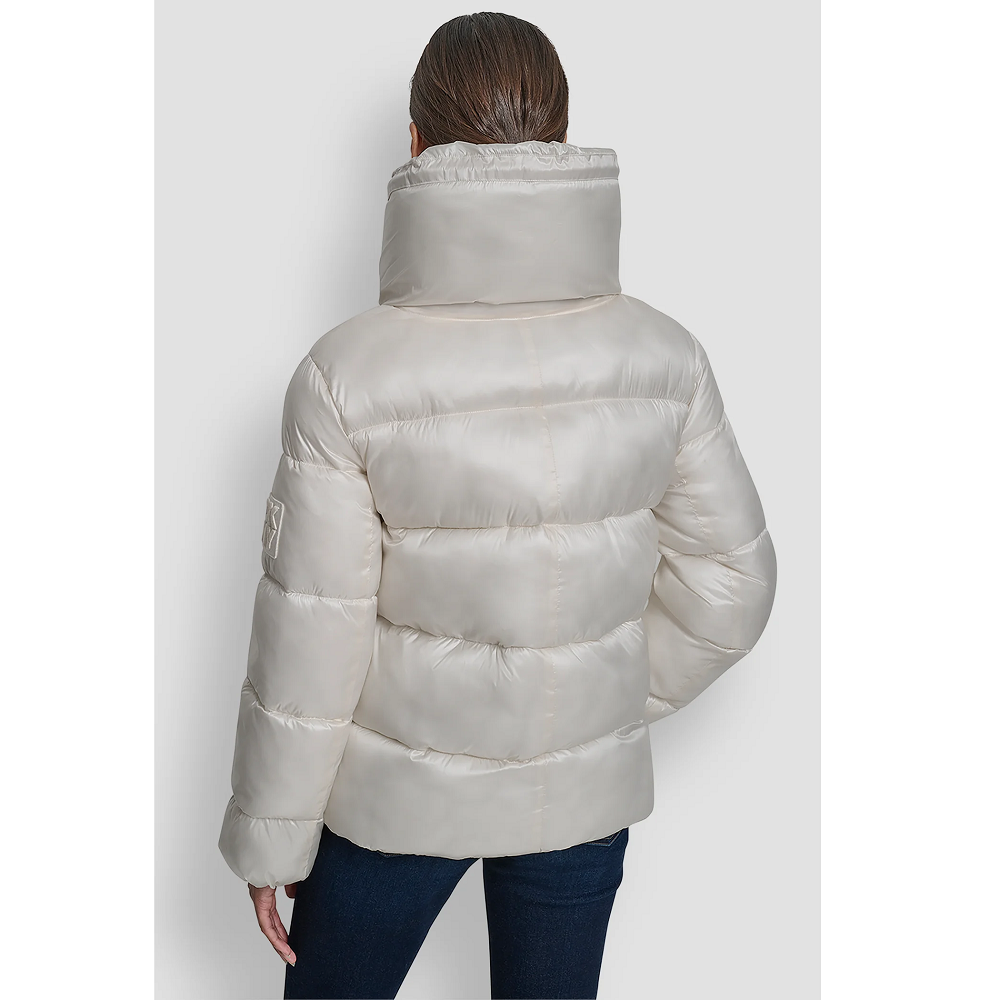 DKNY</br>DKNY DJ5J6113-I2I Γυναικείο Μπουφάν Εκρού Μεταλλικό