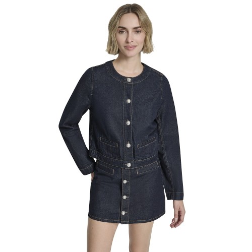 DKNY DJ5J6196-O09 Γυναικείο Μπουφάν Τζιν Denim Cropped