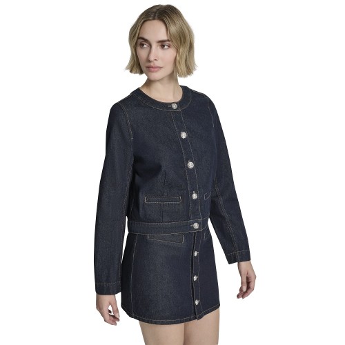 DKNY DJ5J6196-O09 Γυναικείο Μπουφάν Τζιν Denim Cropped