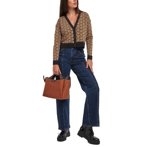 DKNY DJ5R0807-NPX Γυναικεία Ζακέτα Μπεζ/Μαύρο DKNY DJ5R0807-NPX Γυναικεία Ζακέτα Μπεζ/Μαύρο