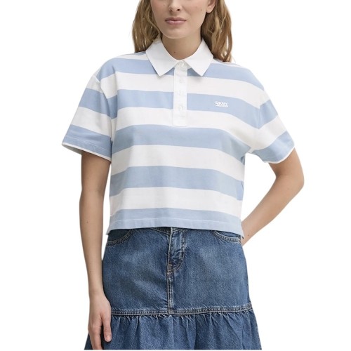 DKNY DJ5T1421-WHZ Γυναικεία Μπλούζα Πόλο Λευκό/Σιέλ