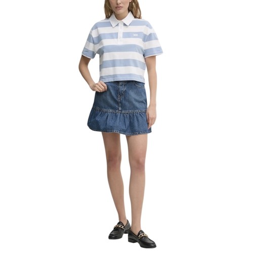 DKNY DJ5T1421-WHZ Γυναικεία Μπλούζα Πόλο Λευκό/Σιέλ