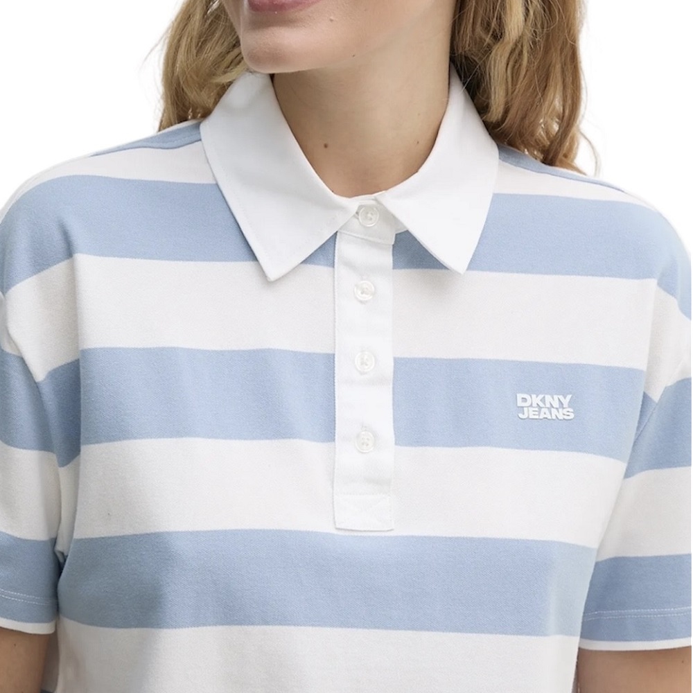 DKNY</br>Γυναικεία Μπλούζα Πόλο Λευκό/Σιέλ DJ5T1421-WHZ DKNY DKNY</br>Γυναικεία Μπλούζα Πόλο Λευκό/Σιέλ DJ5T1421-WHZ DKNY