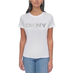 Γυναικείο T-shirt Λευκό/Ασημί DJ5T1423-WTL DKNY