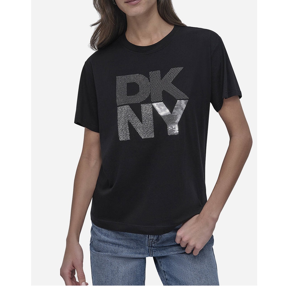 DKNY</br>Γυναικείο T-shirt Μαύρο/Ασημί DJ5T1433-BSV DKNY DKNY</br>Γυναικείο T-shirt Μαύρο/Ασημί DJ5T1433-BSV DKNY