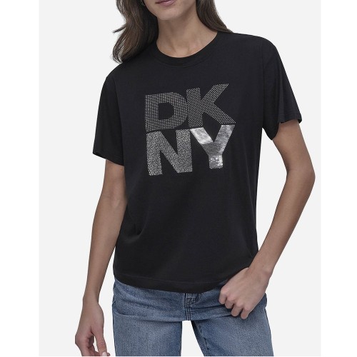 Γυναικείο T-shirt Μαύρο/Ασημί DJ5T1433-BSV DKNY Γυναικείο T-shirt Μαύρο/Ασημί DJ5T1433-BSV DKNY