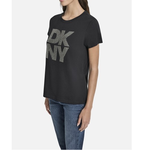 DKNY DJ5T1628-OKI Γυναικείο T-shirt Μαύρο/Ασημί