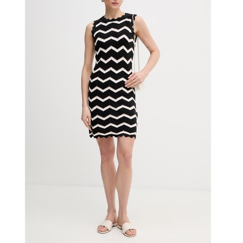 DKNY DJ6R0205-BU5 Γυναικείο Φόρεμα Αμάνικο Μαύρο/Εκρού