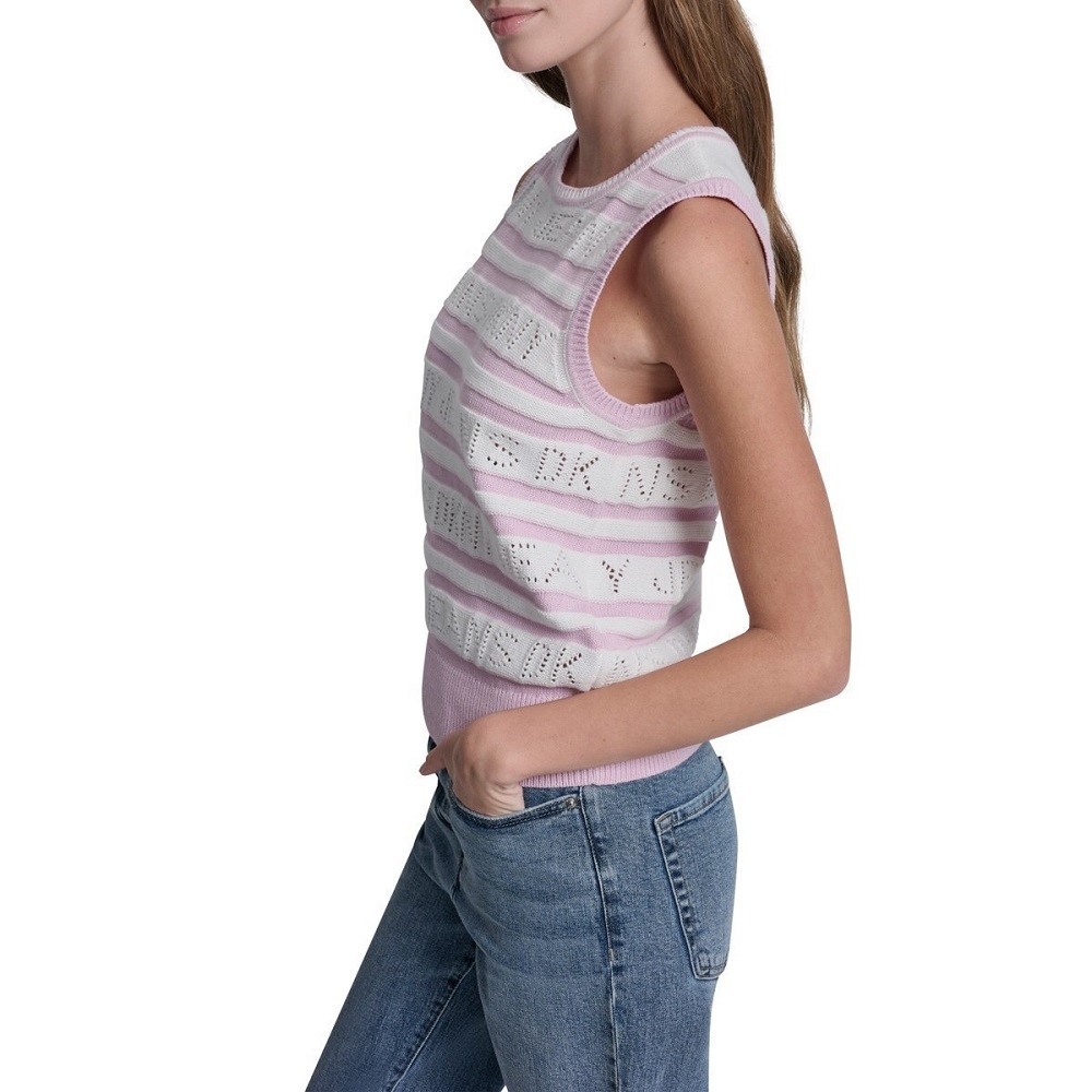 DKNY</br>DKNY DJ6R0248-BY4 Γυναικείο Πουλόβερ Αμάνικο Εκρού/Ροζ DKNY</br>DKNY DJ6R0248-BY4 Γυναικείο Πουλόβερ Αμάνικο Εκρού/Ροζ