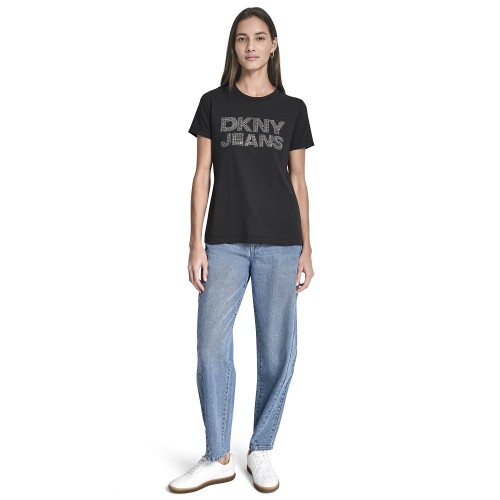 DKNY DJ6T1692-BSV Γυναικείο T-shirt Μαύρο/Ασημί