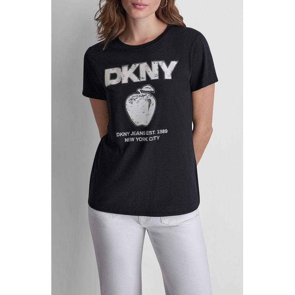 DKNY</br>DKNY DJ6T1796-2L5 Γυναικείο T-shirt Μαύρο/Εκρού DKNY</br>DKNY DJ6T1796-2L5 Γυναικείο T-shirt Μαύρο/Εκρού