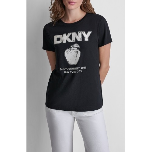 DKNY DJ6T1796-2L5 Γυναικείο T-shirt Μαύρο/Εκρού