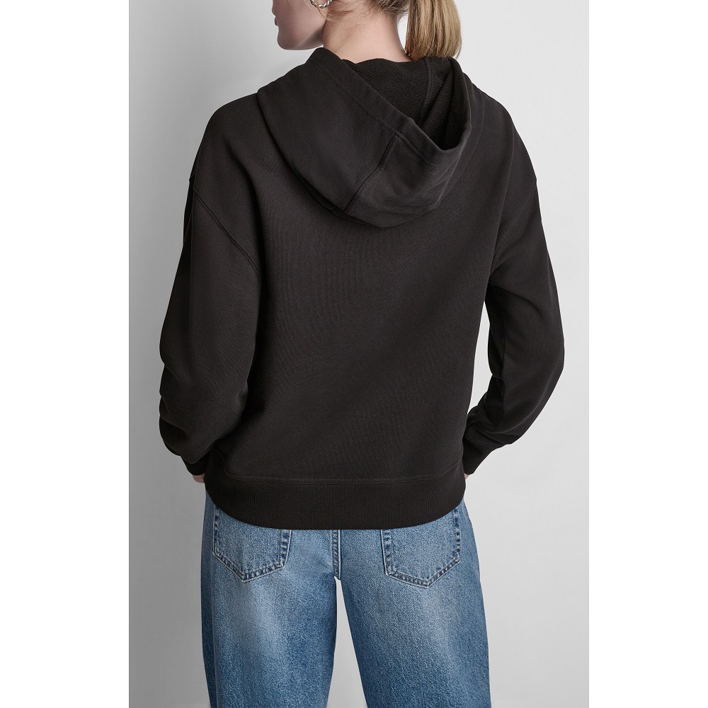 DKNY</br>DKNY DJ6T1805-2L5 Γυναικείο Φούτερ Hoodie Μαύρο/Εκρού DKNY</br>DKNY DJ6T1805-2L5 Γυναικείο Φούτερ Hoodie Μαύρο/Εκρού