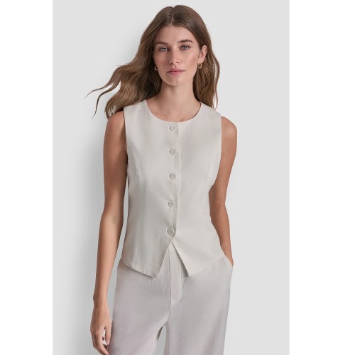 DKNY DJ6V7011-IVY Γυναικείο Γιλέκο Εκρού