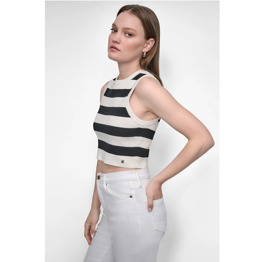 DKNY</br>Γυναικείο Αμάνικο Πουλόβερ Εκρού/Μαύρο DJ4R0168-IVK DKNY DKNY</br>Γυναικείο Αμάνικο Πουλόβερ Εκρού/Μαύρο DJ4R0168-IVK DKNY