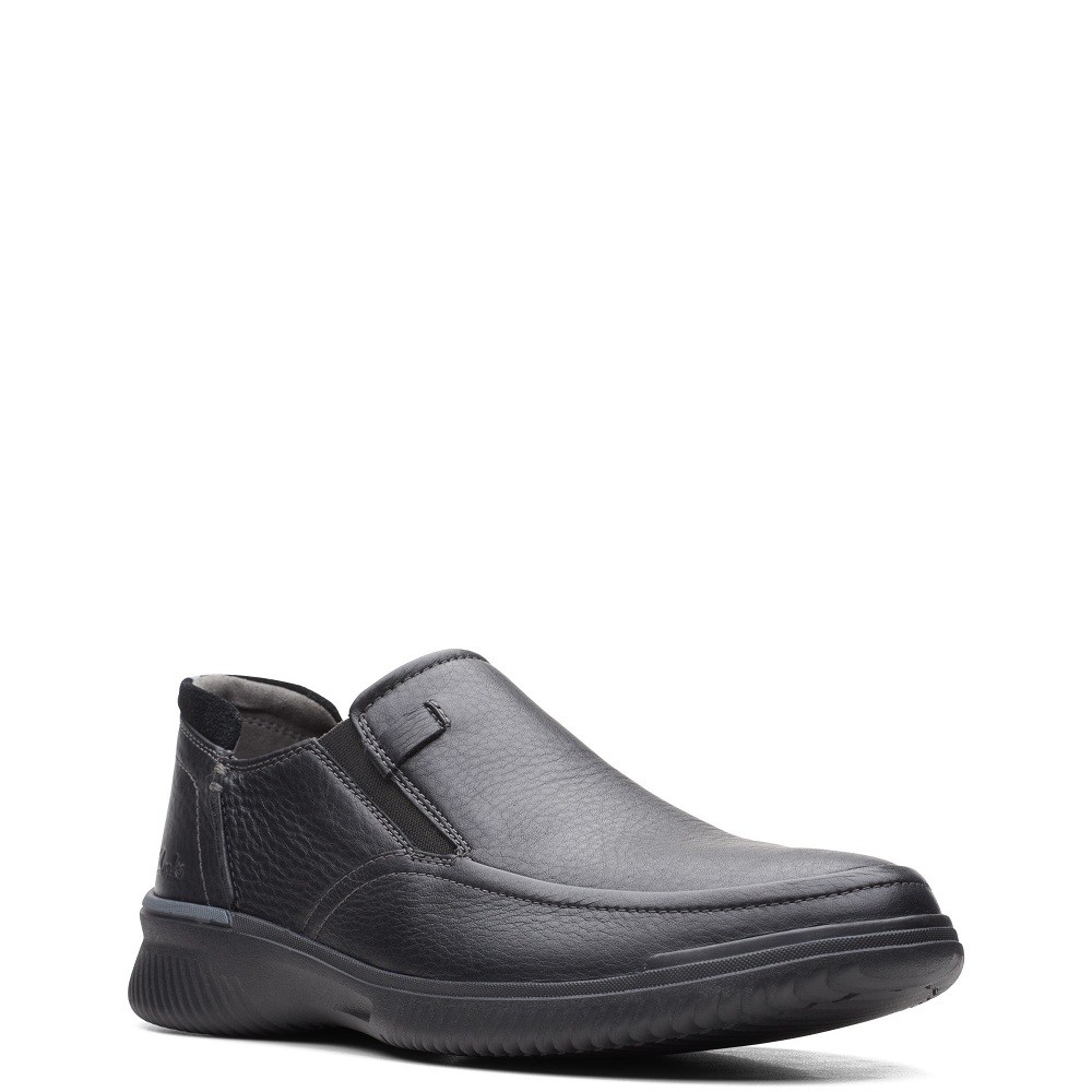 CLARKS</br>Ανδρικά Παντοφλέ Παπούτσια Μαύρο Δέρμα DONAWAY STEP Clarks
