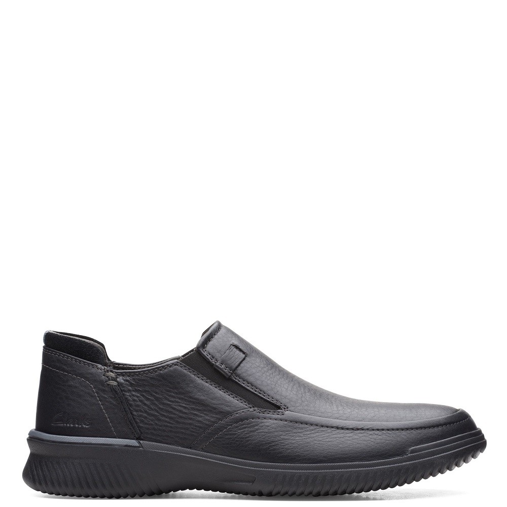 CLARKS</br>Ανδρικά Παντοφλέ Παπούτσια Μαύρο Δέρμα DONAWAY STEP Clarks