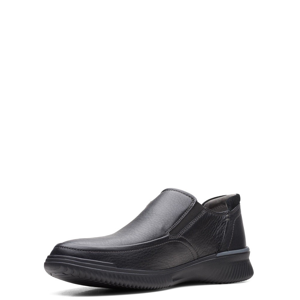 CLARKS</br>Ανδρικά Παντοφλέ Παπούτσια Μαύρο Δέρμα DONAWAY STEP Clarks