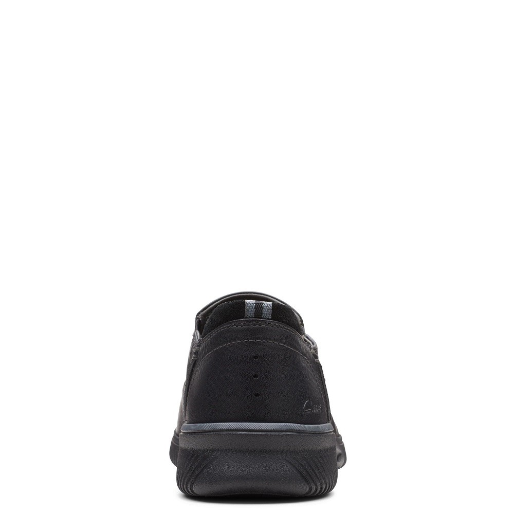 CLARKS</br>Ανδρικά Παντοφλέ Παπούτσια Μαύρο Δέρμα DONAWAY STEP Clarks