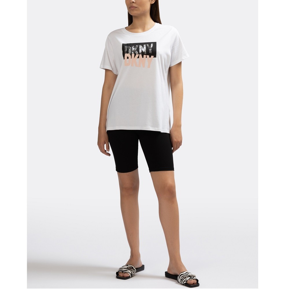 DKNY</br>Γυναικείο T-shirt Λευκό/Ροζ DP2T9243-RJK DKNY DKNY</br>Γυναικείο T-shirt Λευκό/Ροζ DP2T9243-RJK DKNY