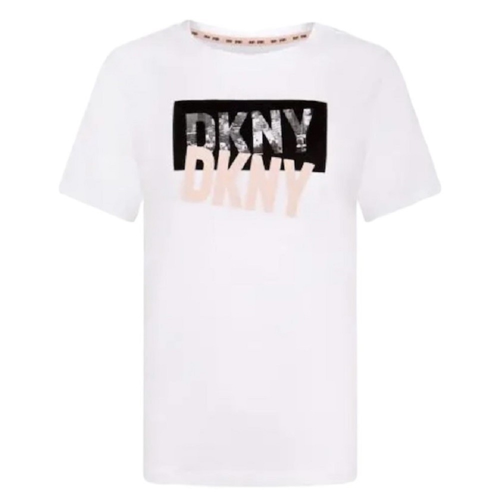 DKNY</br>Γυναικείο T-shirt Λευκό/Ροζ DP2T9243-RJK DKNY DKNY</br>Γυναικείο T-shirt Λευκό/Ροζ DP2T9243-RJK DKNY