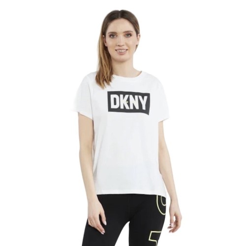 Γυναικείο T-shirt Λευκό/Κίτρινο DP2T9244-KFH T-SHIRT DKNY