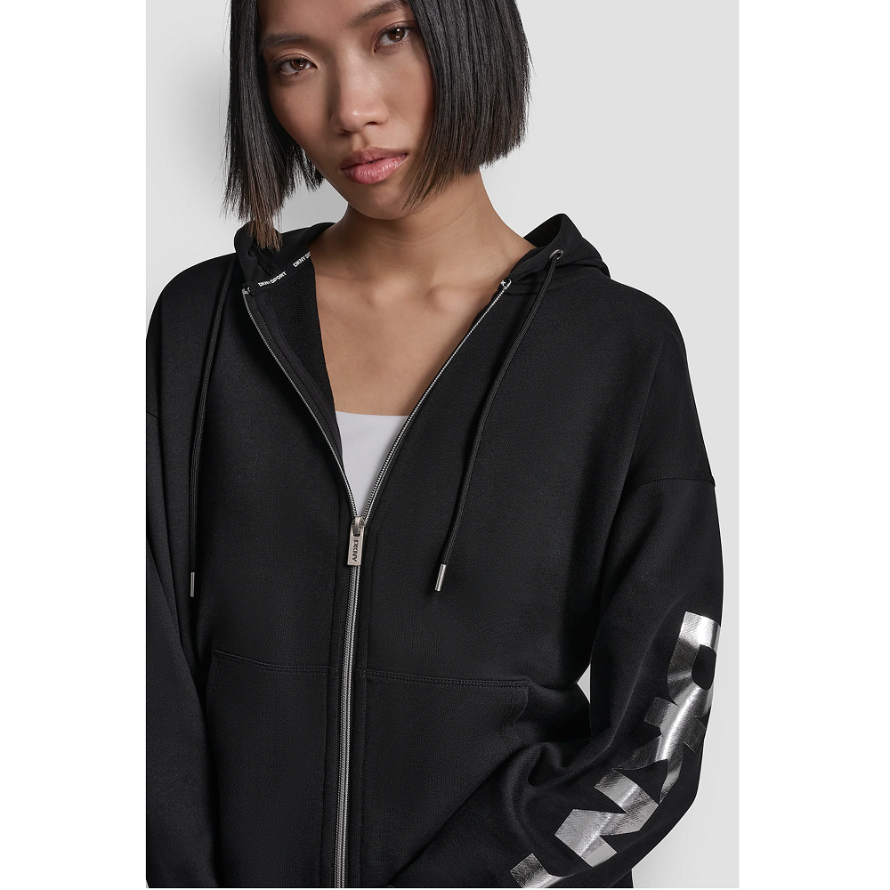 DKNY</br>DKNY DP6J9715-BSV Γυναικεία Ζακέτα Φούτερ Μαύρο/Ασημί