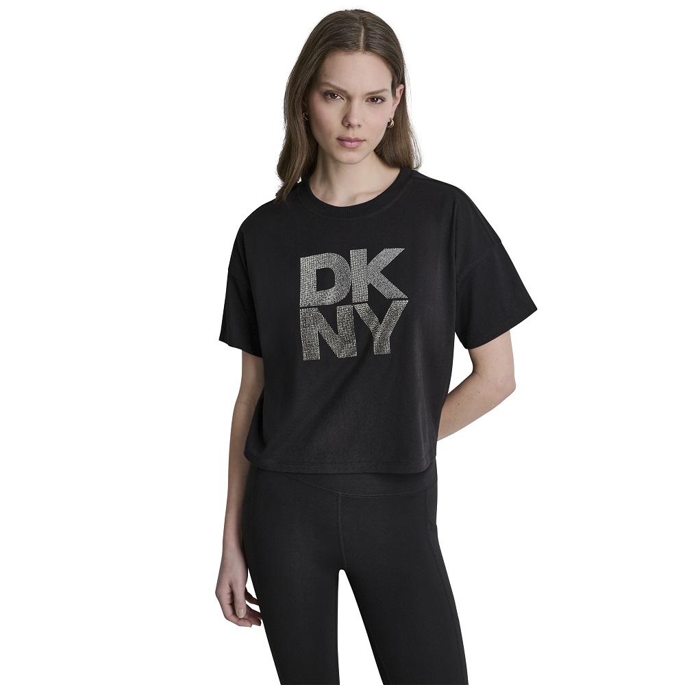 DKNY</br>DKNY DP6T1731-FRO Γυναικείο T-shirt Μαύρο/Ασημί DKNY</br>DKNY DP6T1731-FRO Γυναικείο T-shirt Μαύρο/Ασημί