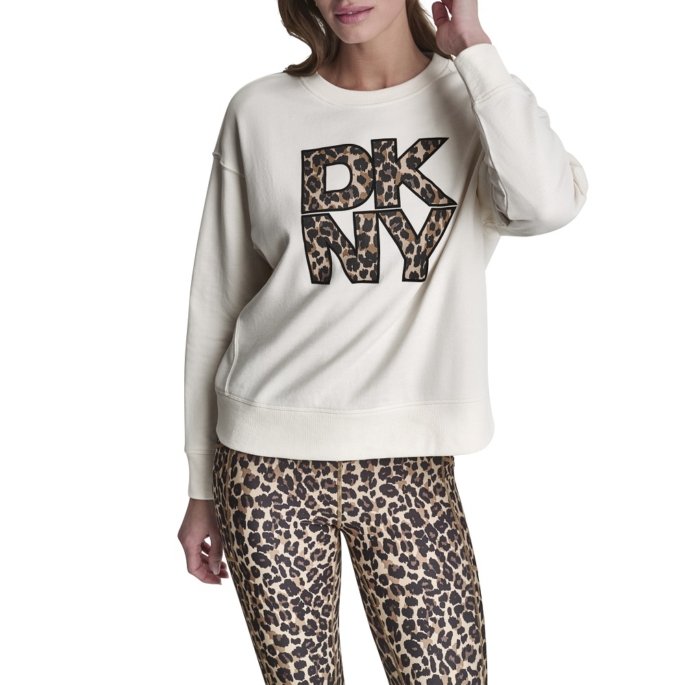 DKNY</br>DKNY DP6T1867-HLB Γυναικείο Φούτερ Εκρού Λεοπάρ Κάμελ DKNY</br>DKNY DP6T1867-HLB Γυναικείο Φούτερ Εκρού Λεοπάρ Κάμελ