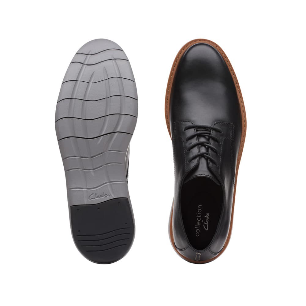 CLARKS</br>Ανδρικά Δετά Παπούτσια Μαύρο Δέρμα DRAPER LACE Clarks CLARKS</br>Ανδρικά Δετά Παπούτσια Μαύρο Δέρμα DRAPER LACE Clarks