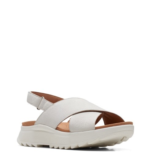 Clarks DASHLITE WISH Γυναικεία Σανδάλια Off White Δέρμα