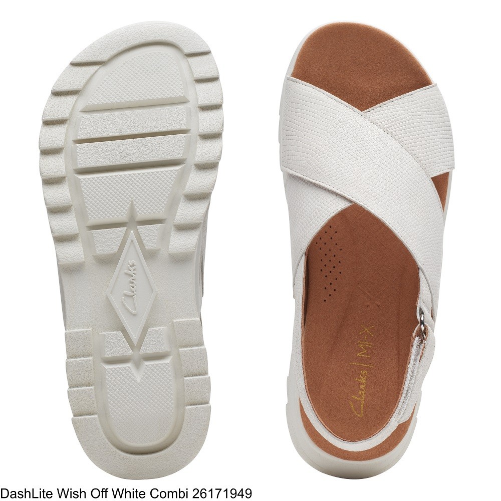 CLARKS</br>Γυναικεία Σανδάλια Off White Δέρμα DASHLITE WISH Clarks CLARKS</br>Γυναικεία Σανδάλια Off White Δέρμα DASHLITE WISH Clarks