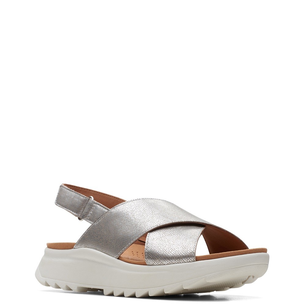 CLARKS</br>Γυναικεία Σανδάλια Ασημί Δέρμα DASHLITE WISH Clarks CLARKS</br>Γυναικεία Σανδάλια Ασημί Δέρμα DASHLITE WISH Clarks