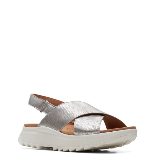 Clarks DASHLITE WISH Γυναικεία Σανδάλια Ασημί Δέρμα