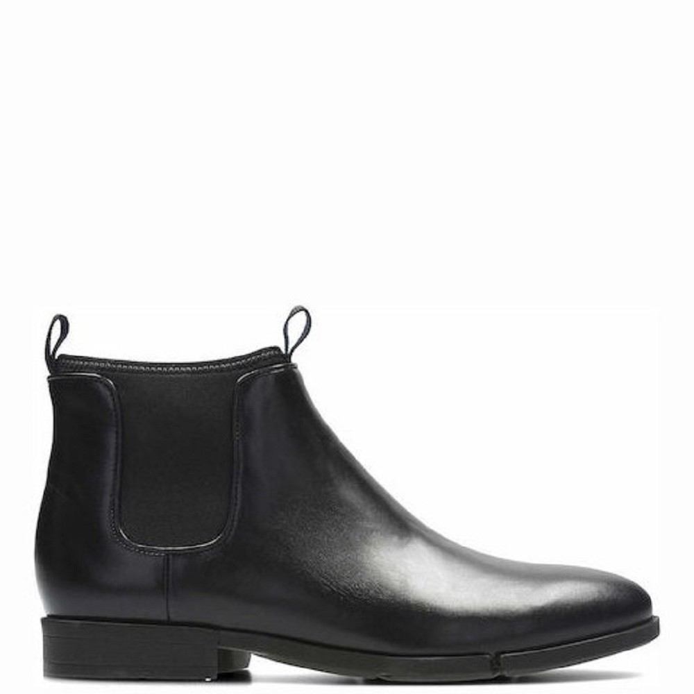 CLARKS</br>Ανδρικά Μποτάκια Μαύρο Δέρμα Chelsea DAULTON UP Clarks