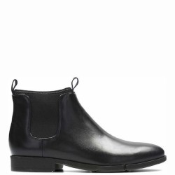 Ανδρικά Μποτάκια Μαύρο Δέρμα Chelsea DAULTON UP Clarks