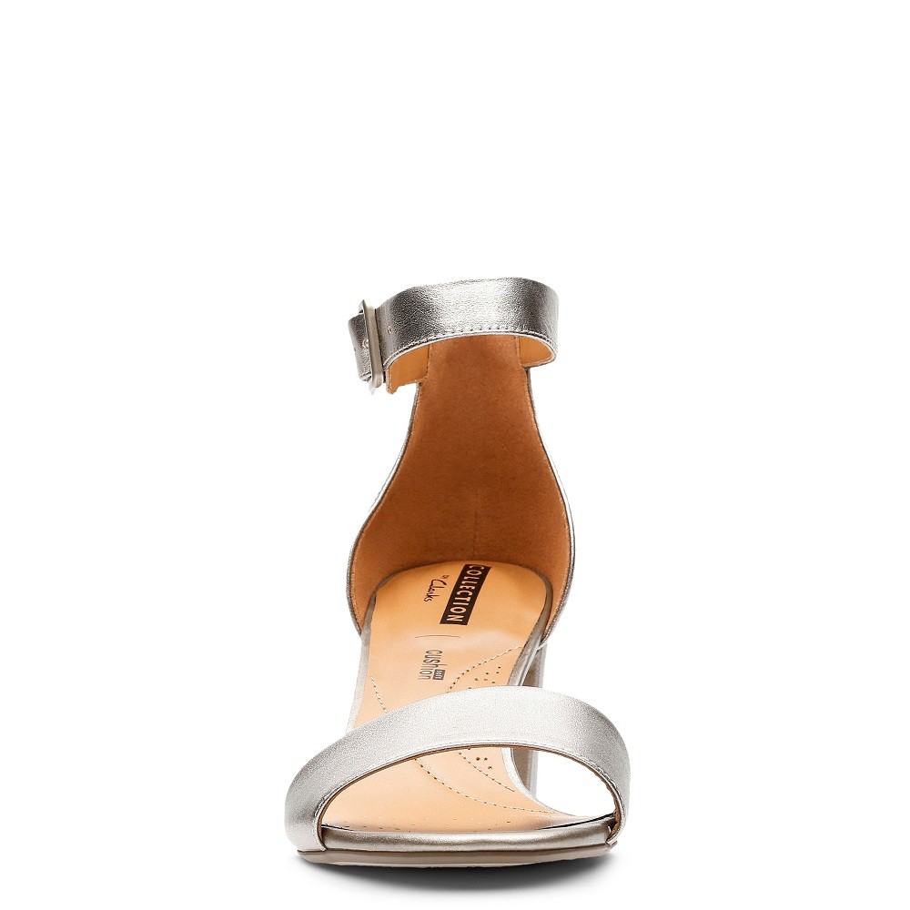 CLARKS</br>Γυναικεία Πέδιλα Ατσάλι Δέρμα DEVA MAE Clarks