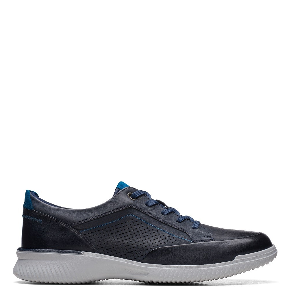 CLARKS</br>Ανδρικά Δετά Παπούτσια Μπλε Δέρμα DONAWAY RUN Clarks CLARKS</br>Ανδρικά Δετά Παπούτσια Μπλε Δέρμα DONAWAY RUN Clarks