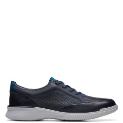 Ανδρικά Δετά Παπούτσια Μπλε Δέρμα DONAWAY RUN Clarks