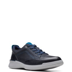 Ανδρικά Δετά Παπούτσια Μπλε Δέρμα DONAWAY RUN Clarks