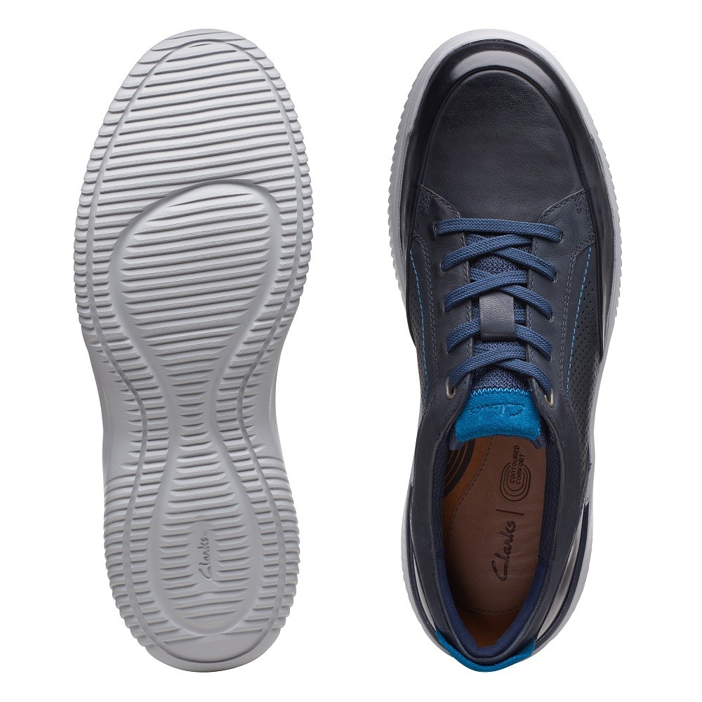 CLARKS</br>Ανδρικά Δετά Παπούτσια Μπλε Δέρμα DONAWAY RUN Clarks CLARKS</br>Ανδρικά Δετά Παπούτσια Μπλε Δέρμα DONAWAY RUN Clarks