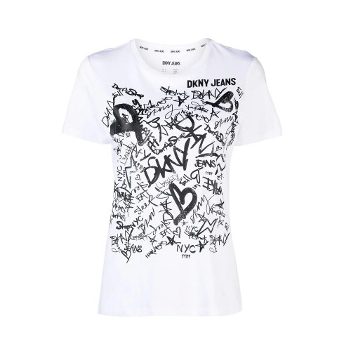 Γυναικείο Τ-shirt Λευκό/Μαύρο E34TBDNA-KFG DKNY